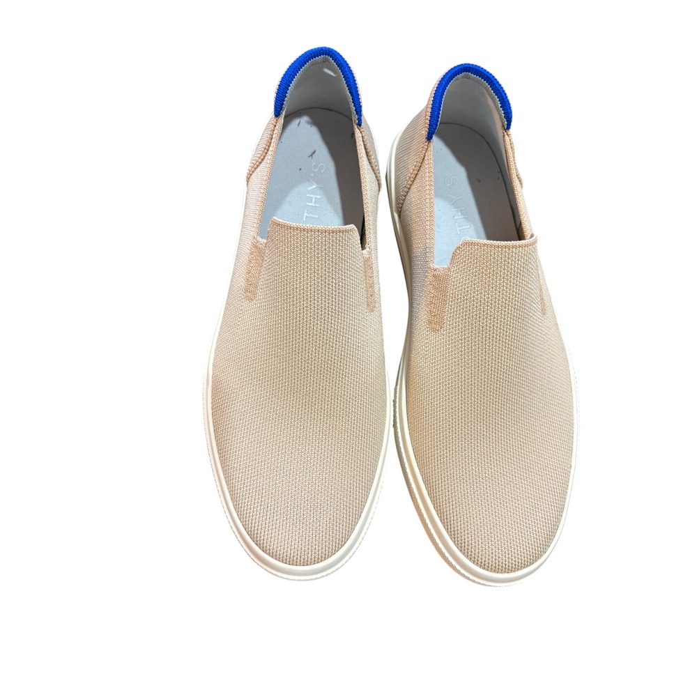 Rothys The Slip On Sneaker Sand Beige Knit Shoes Mens 7.5 Womens 9